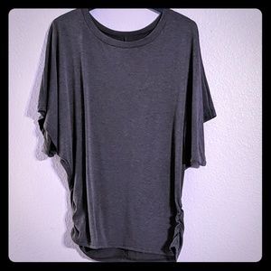 Grey Batwing Ruched Top